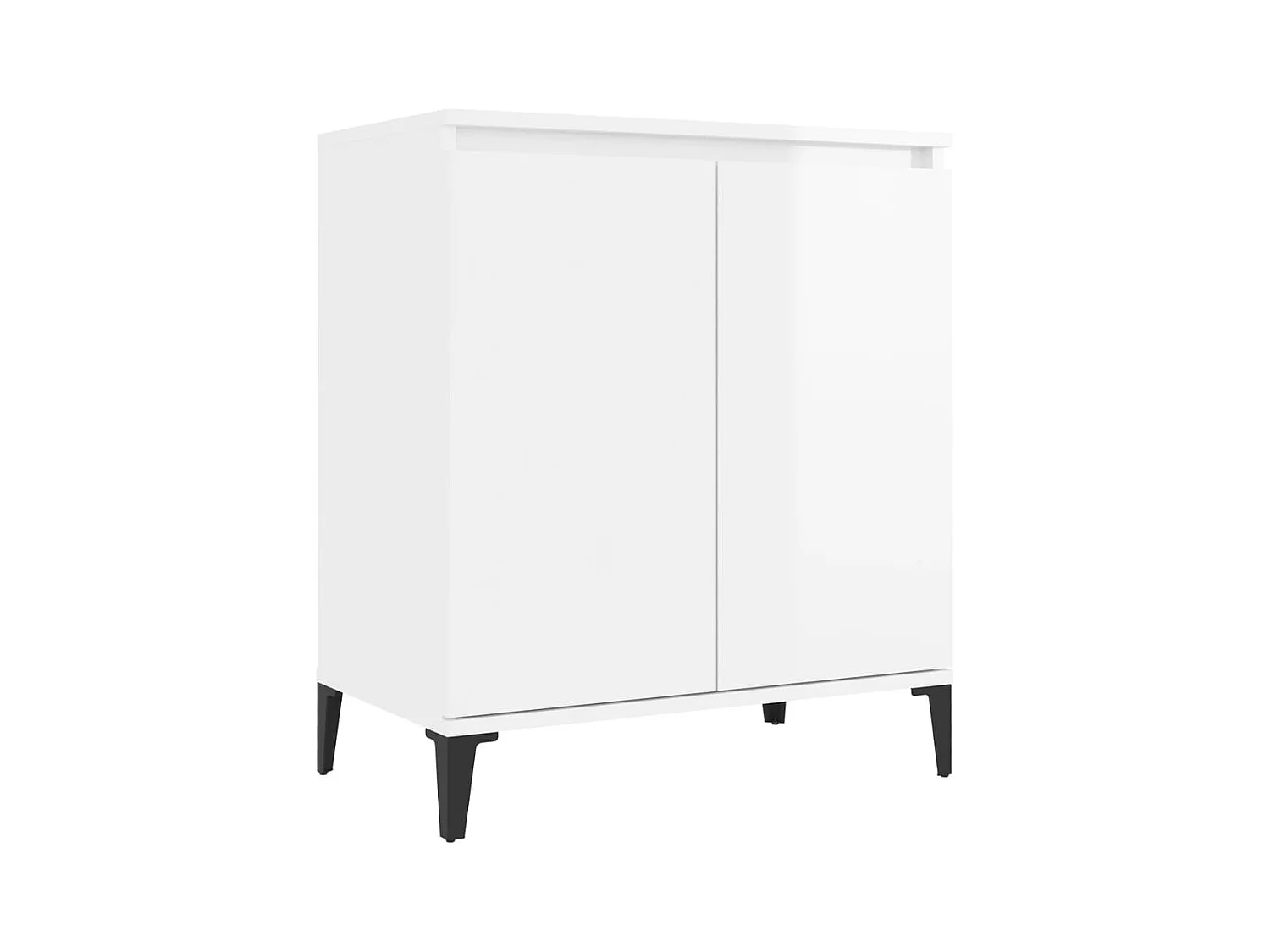 Credenza | Buffet | Armadio Bianco Lucido 60x35x70 cm in Legno Multistrato