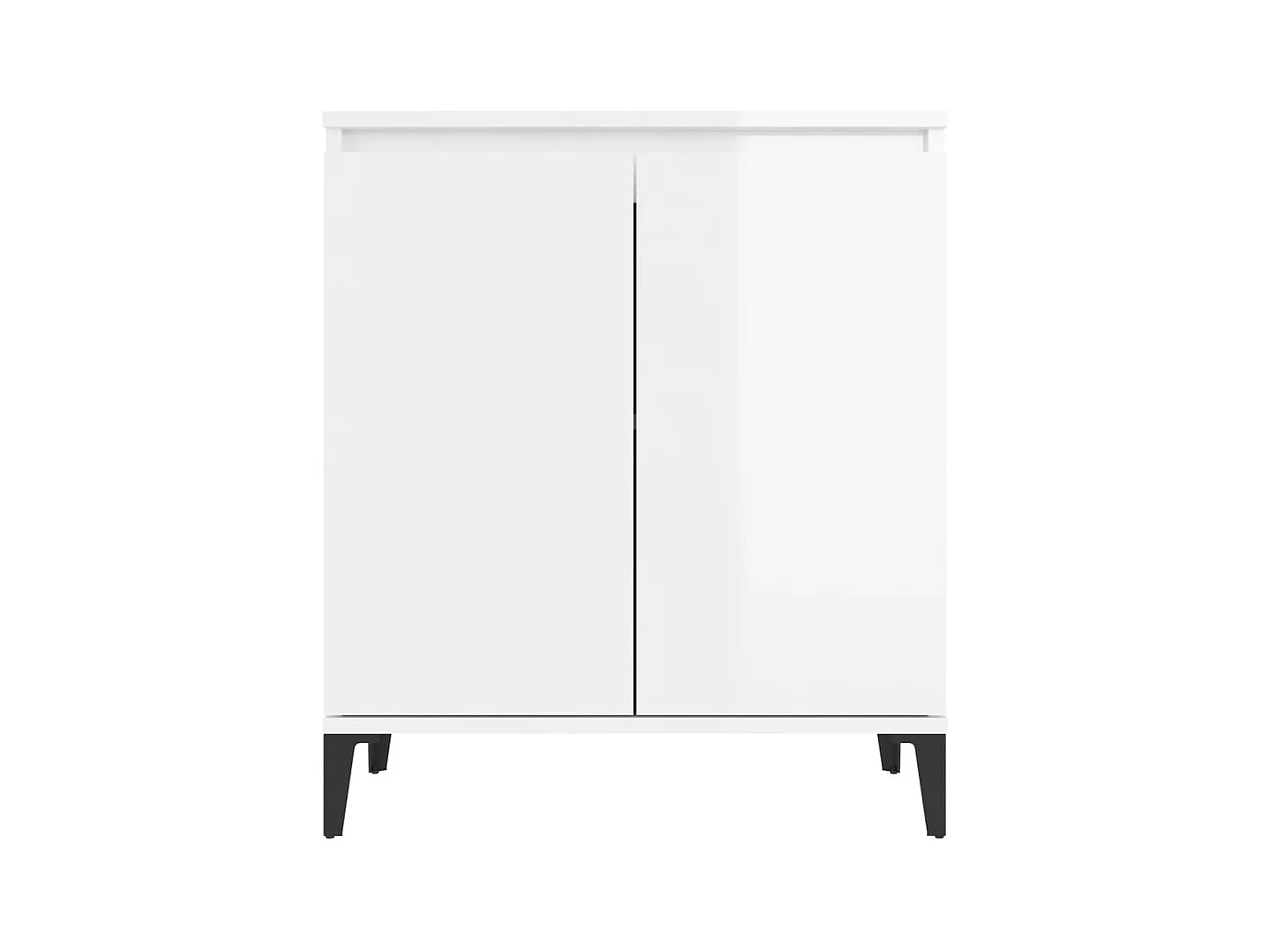 Credenza | Buffet | Armadio Bianco Lucido 60x35x70 cm in Legno Multistrato