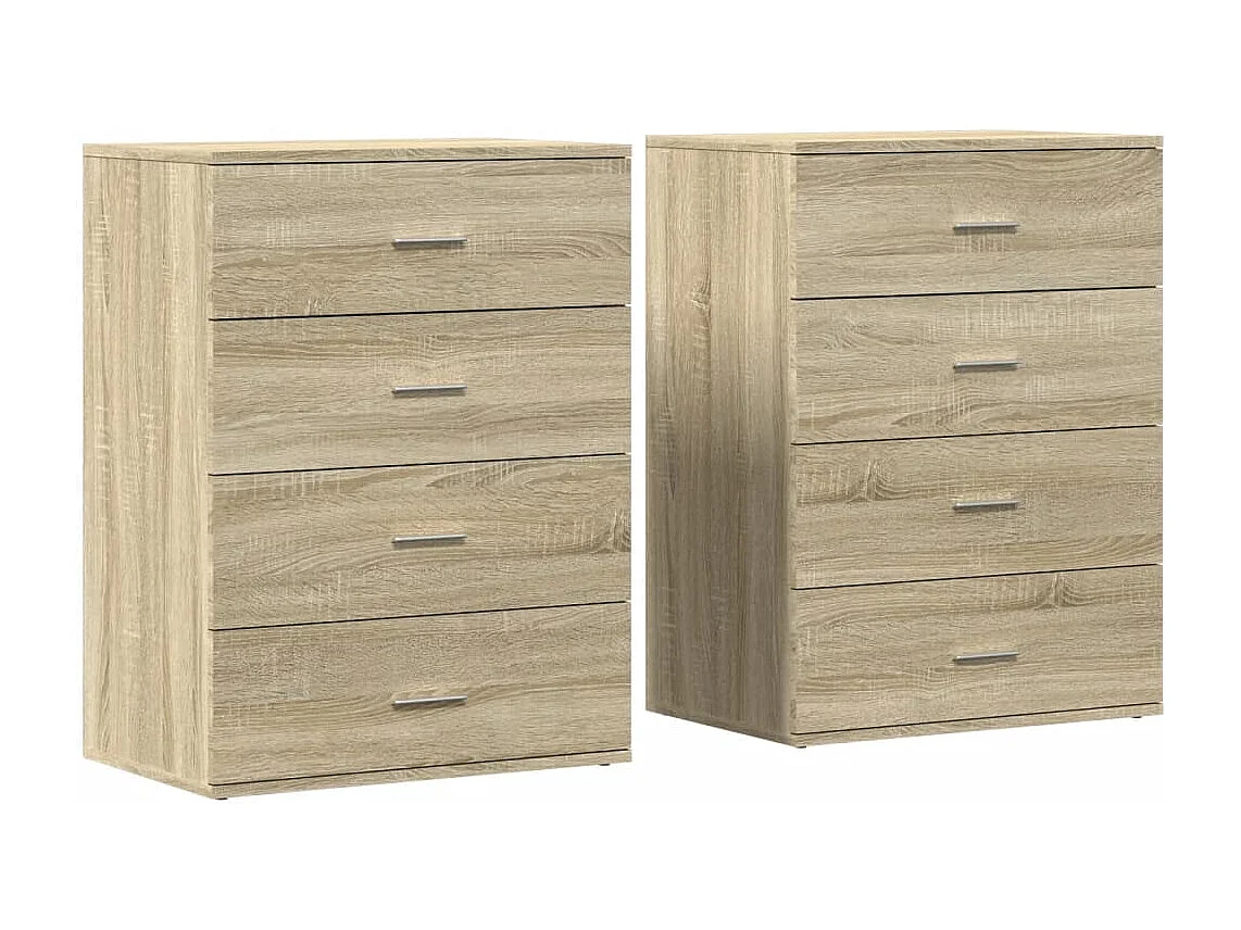 Buffets | Bahuts | Meuble de rangement 2 pcs chêne sonoma 60x39x80 cm bois d'ingénierie