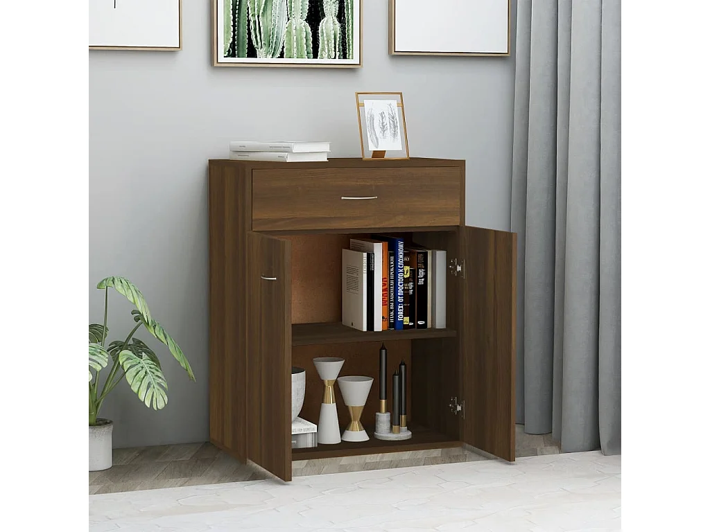 Buffet | Commode à tiroir | Meuble de rangement Chêne marron 60x30x75 cm Bois d'ingénierie