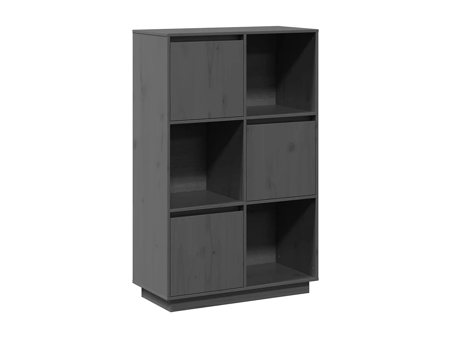 Credenza | Buffet | Armadio Grigia 74x35x117 cm in Legno Massello di Pino