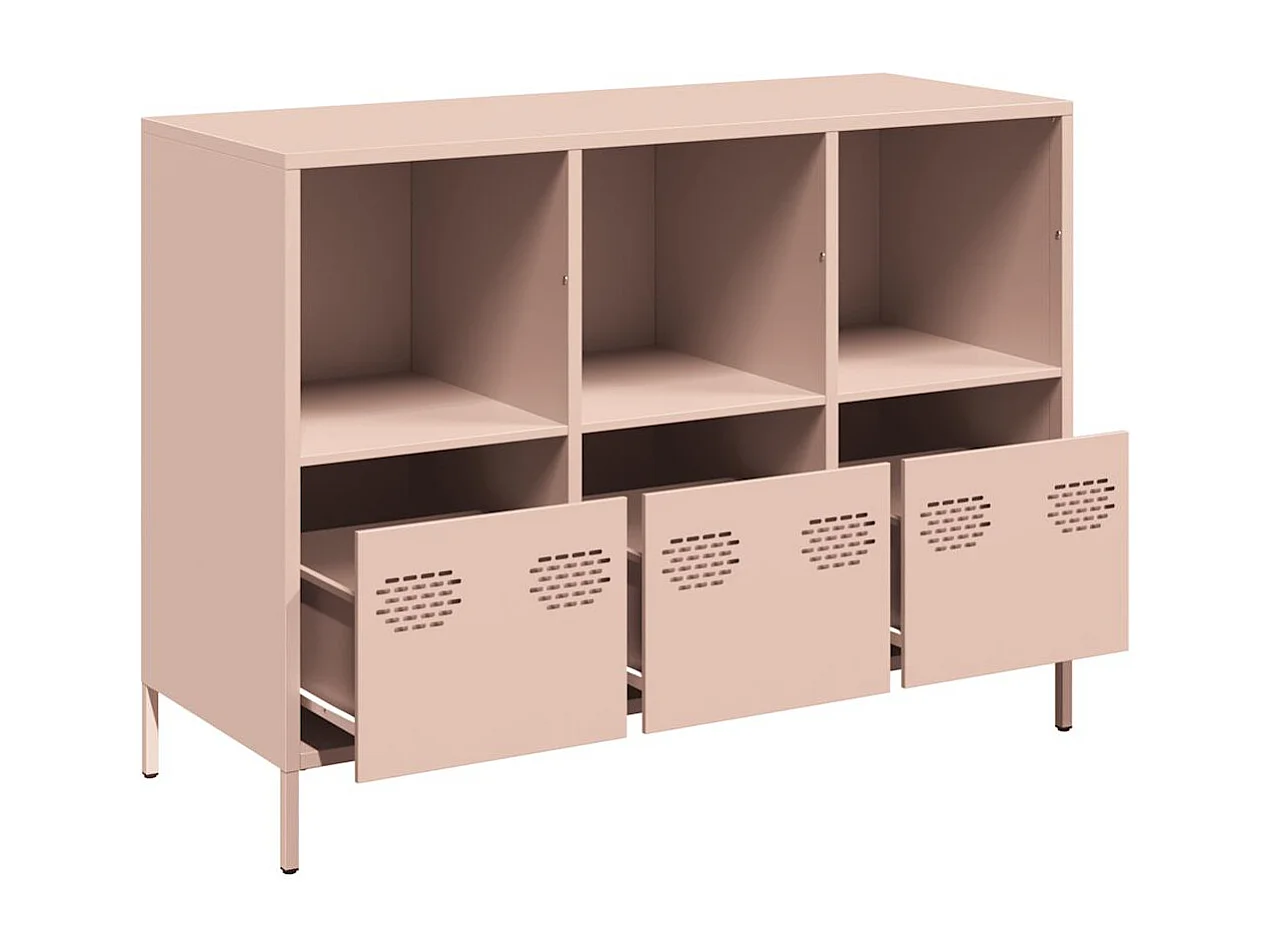 Buffet | Commode à tiroir | Meuble de rangement rose 101,5x39x73,5 cm acier laminé à froid