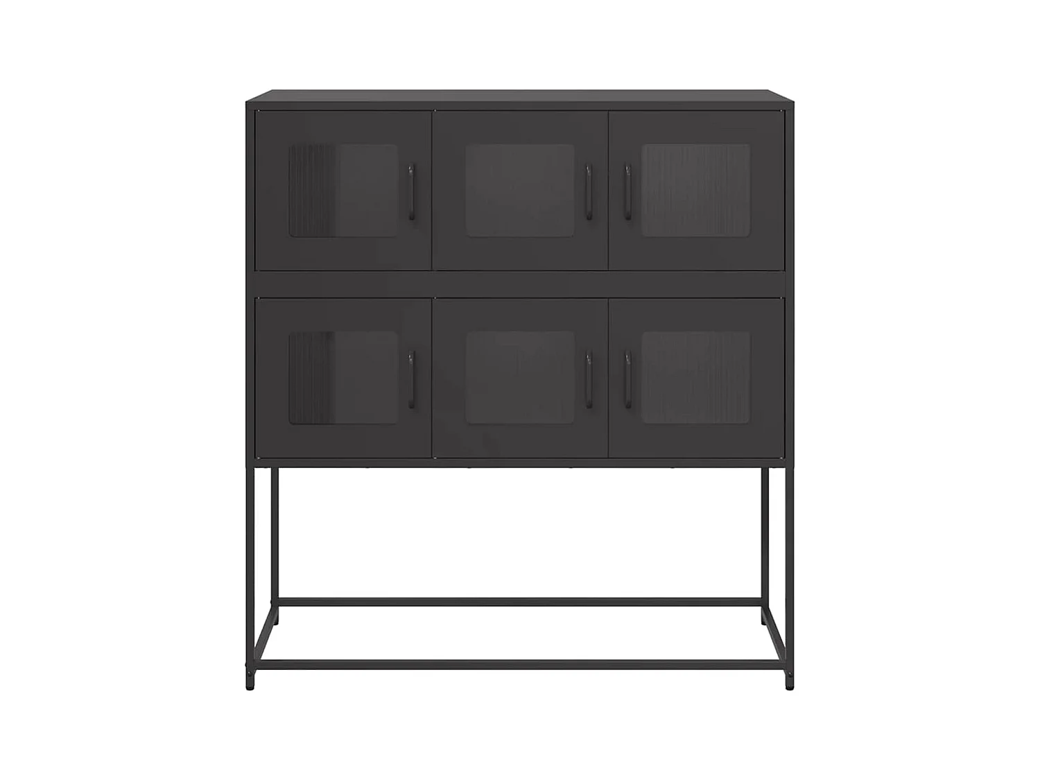 Buffet | Bahut | Meuble de rangement noir 100,5x39x107 cm acier laminé à froid