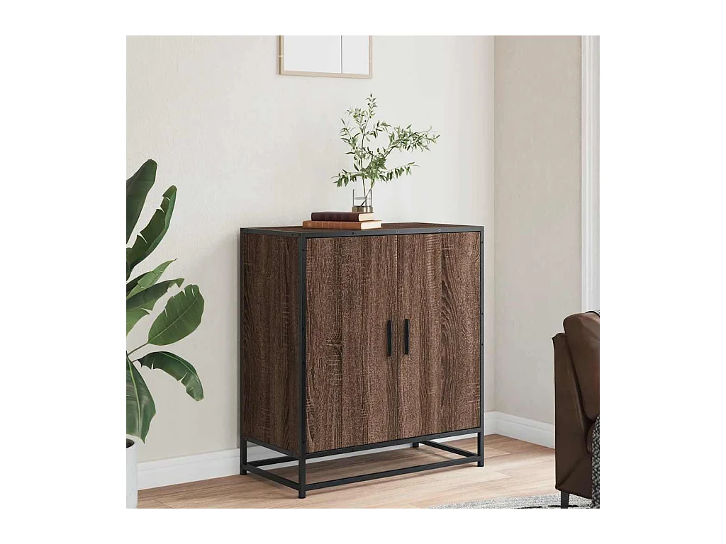 Buffet | Bahut | Meuble de rangement chêne marron 68x35x76 cm bois d'ingénierie et métal