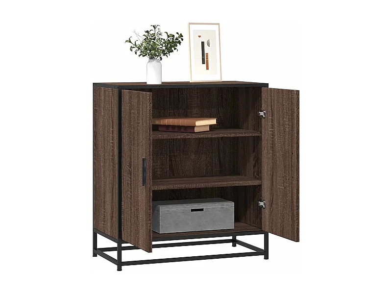 Buffet | Bahut | Meuble de rangement chêne marron 68x35x76 cm bois d'ingénierie et métal
