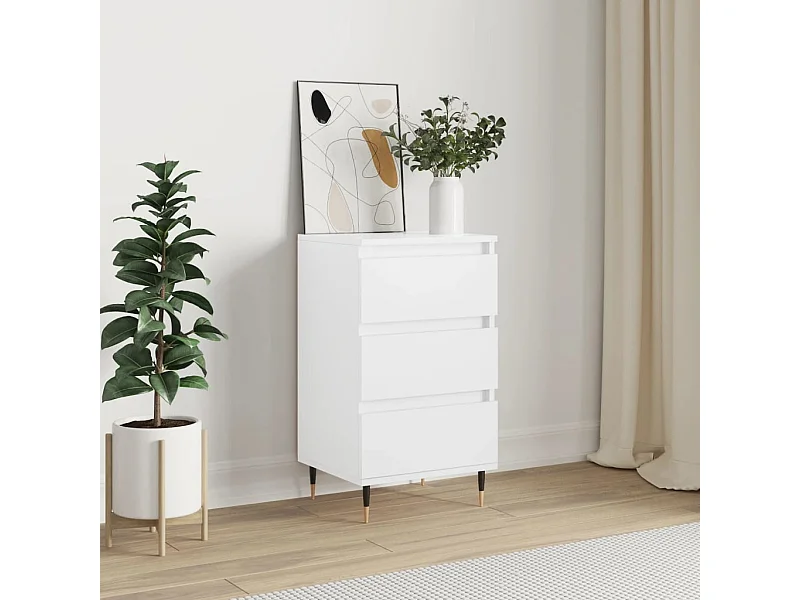 Credenza | Buffet | Armadio Bianca 40x35x70 cm in Legno Multistrato