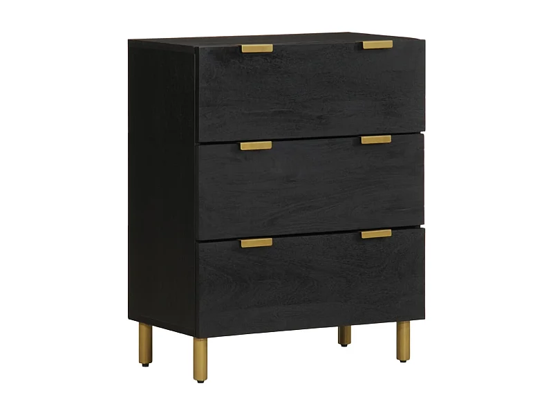 Buffet | Bahut | Meuble de rangement noir 60x33x75 cm bois d'ingénierie