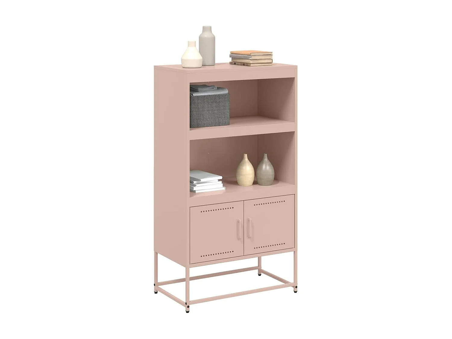 Buffet | Bahut | Meuble de rangement haut rose 68,5x38,5x123,5 cm acier