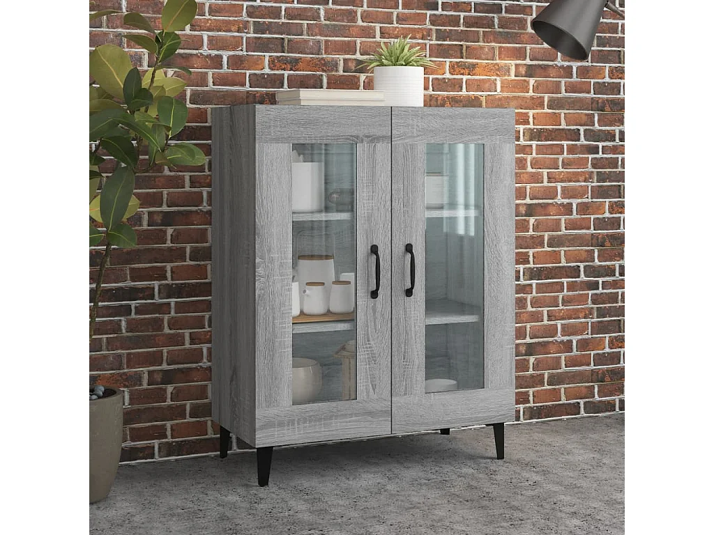 Credenza | Buffet | Armadio Grigio Sonoma 69,5x34x90 cm in Legno Multistrato