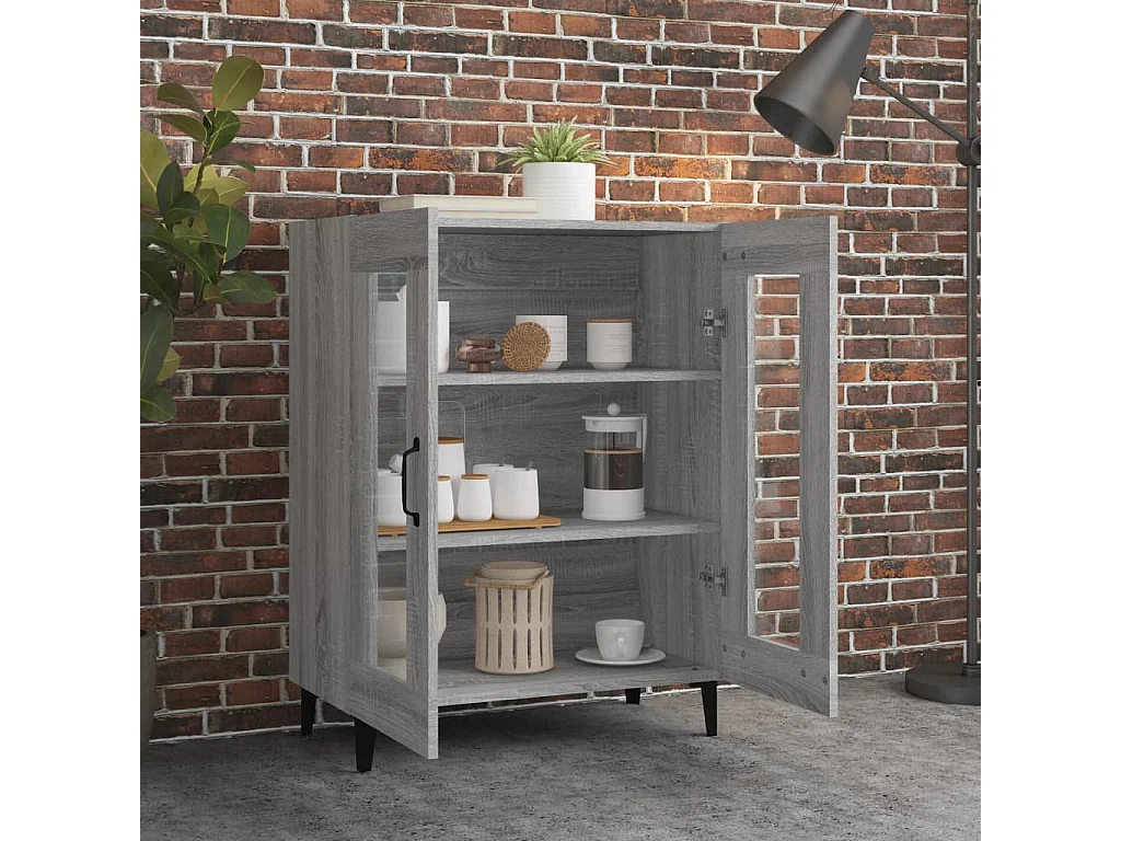 Credenza | Buffet | Armadio Grigio Sonoma 69,5x34x90 cm in Legno Multistrato
