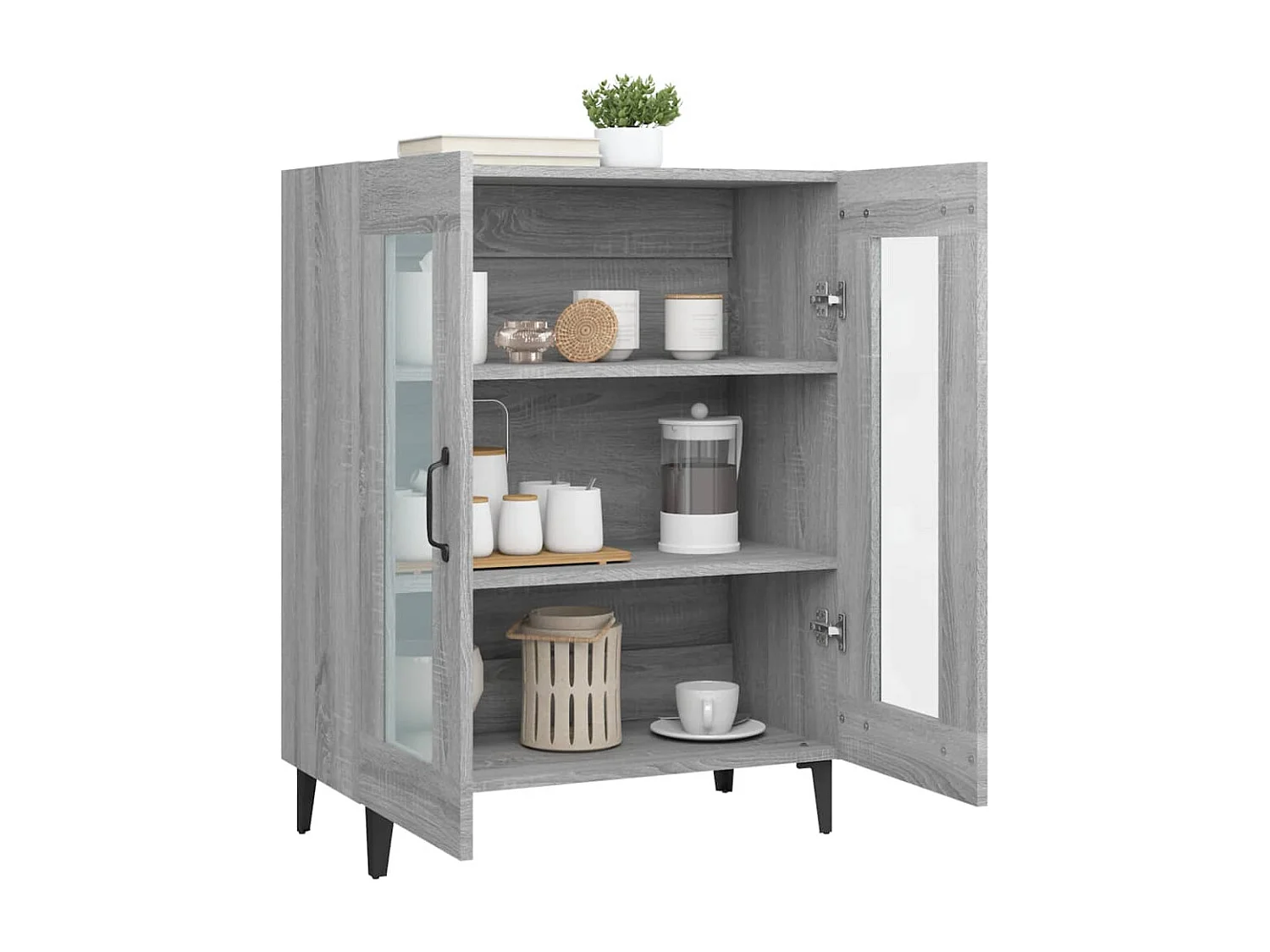 Credenza | Buffet | Armadio Grigio Sonoma 69,5x34x90 cm in Legno Multistrato