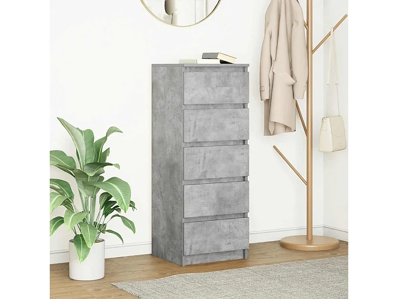 Buffet | Commode à tiroir | Meuble de rangement avec tiroirs gris béton 37,5x35x99 cm bois d'ingénierie