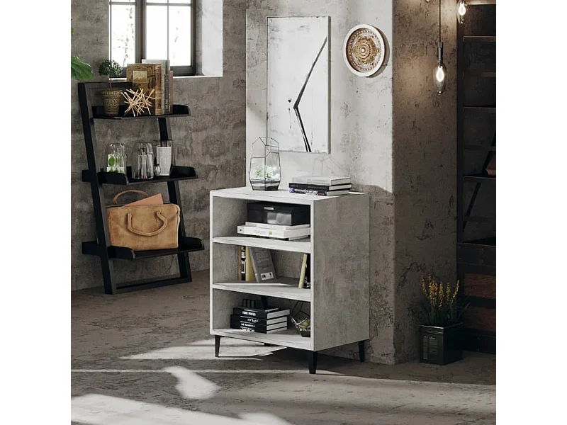 Buffet | Bahut | Meuble de rangement gris béton 57x35x70 cm bois d'ingénierie