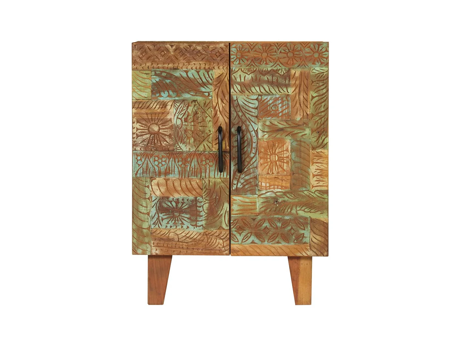 Buffet | Bahut | Meuble de rangement sculpté à la main 55x30x75 cm bois massif récupération