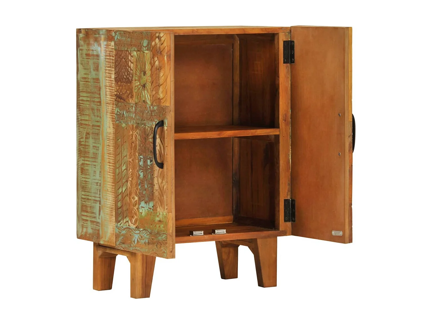 Buffet | Bahut | Meuble de rangement sculpté à la main 55x30x75 cm bois massif récupération