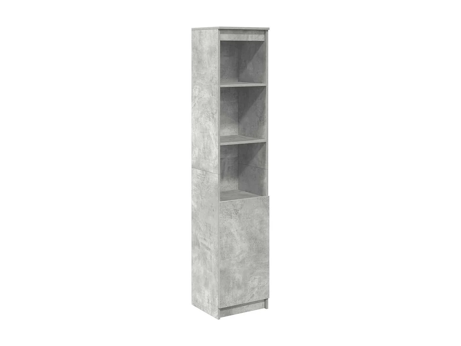 Buffet | Bahut | Meuble de rangement haut gris béton 37,5x35x180 cm bois d'ingénierie