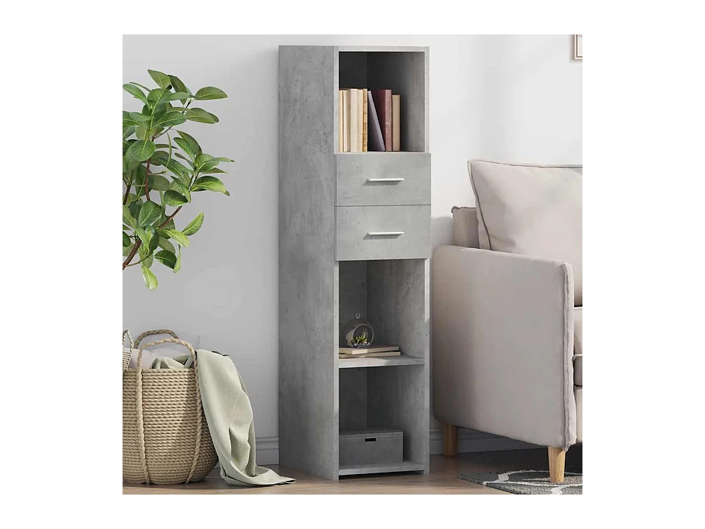Buffet | Bahut | Meuble de rangement haut gris béton 30x42,5x124 cm bois d'ingénierie