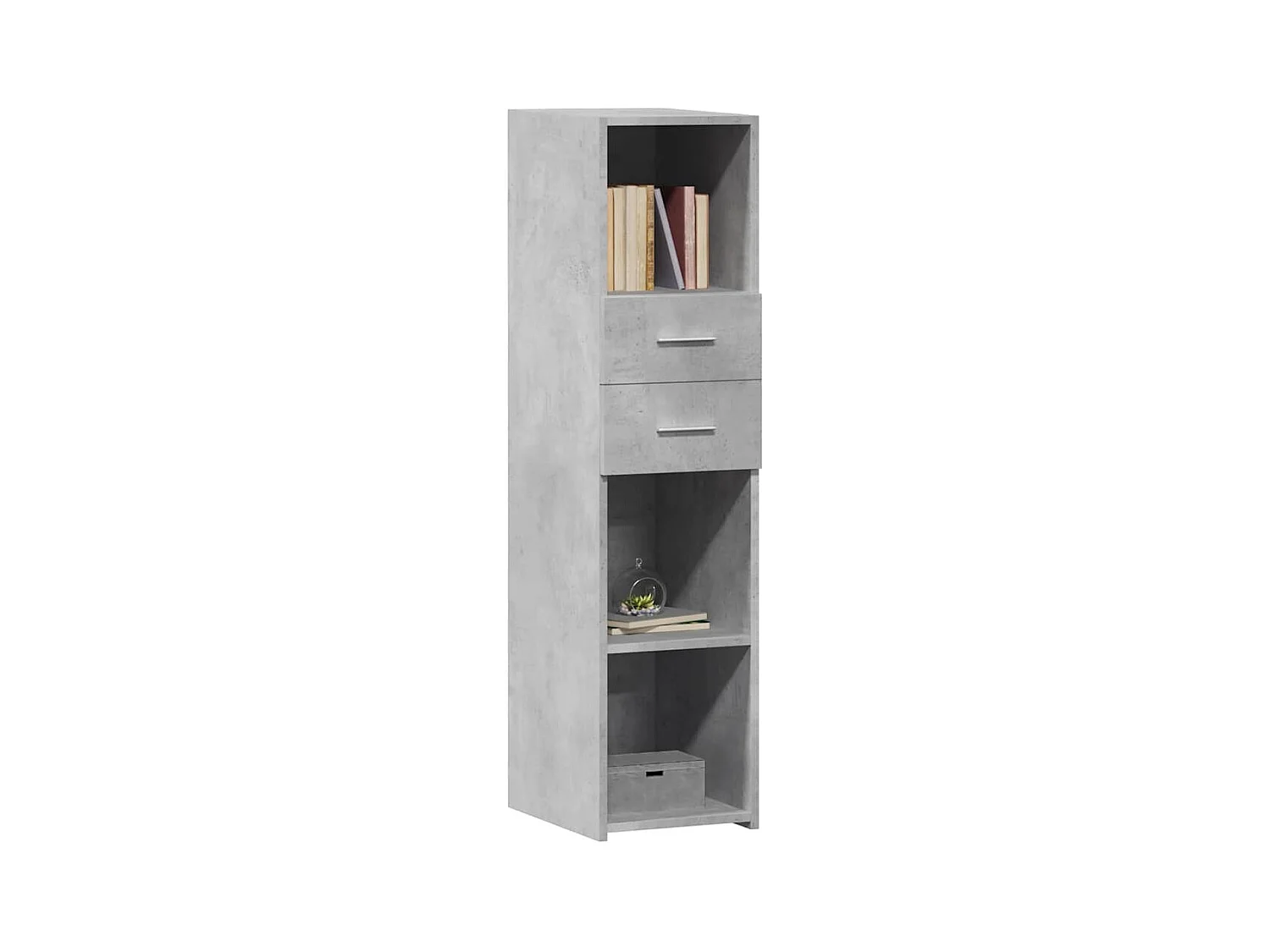 Buffet | Bahut | Meuble de rangement haut gris béton 30x42,5x124 cm bois d'ingénierie