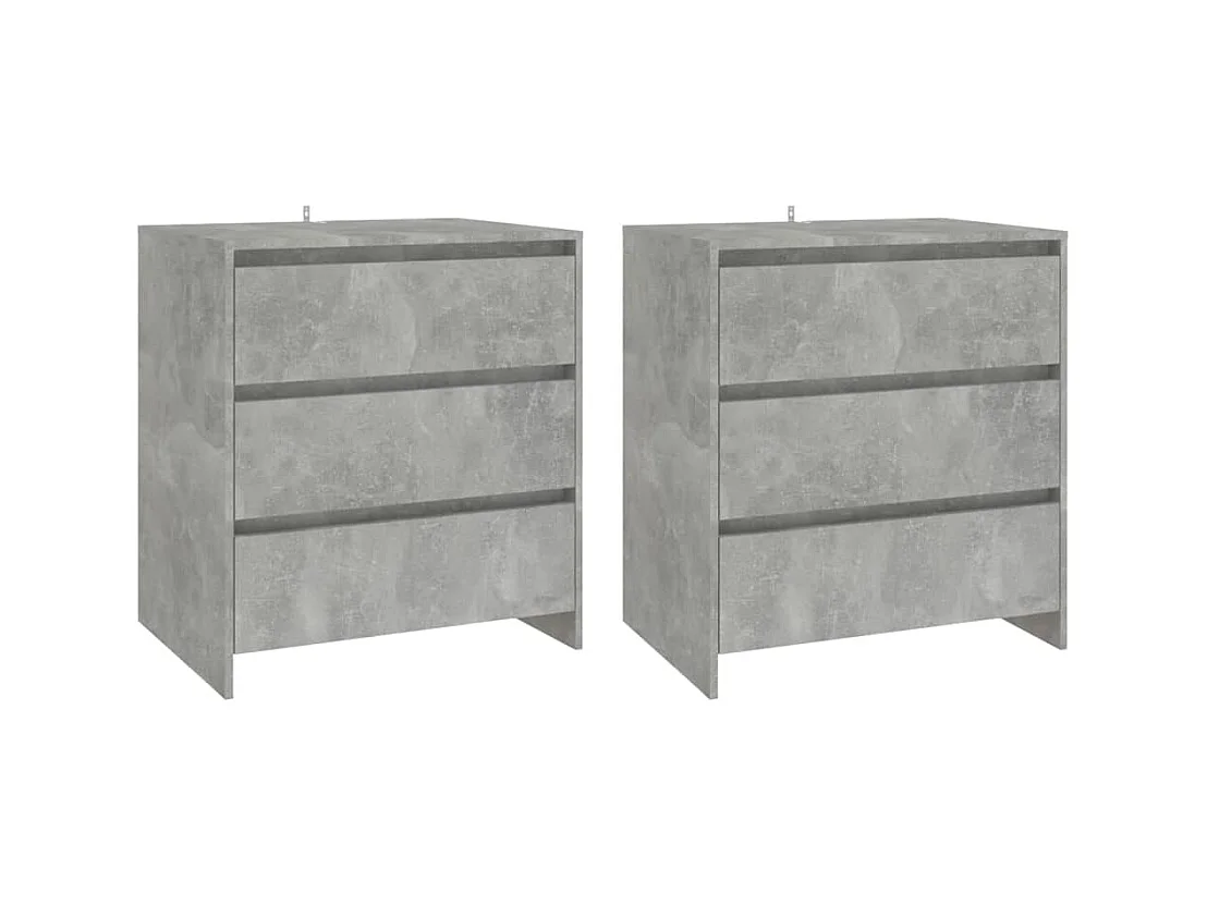 Buffet | Commode à tiroir | Meuble de rangements | Bahuts | Meuble de rangement 3 pcs Gris béton Bois d'ingénierie