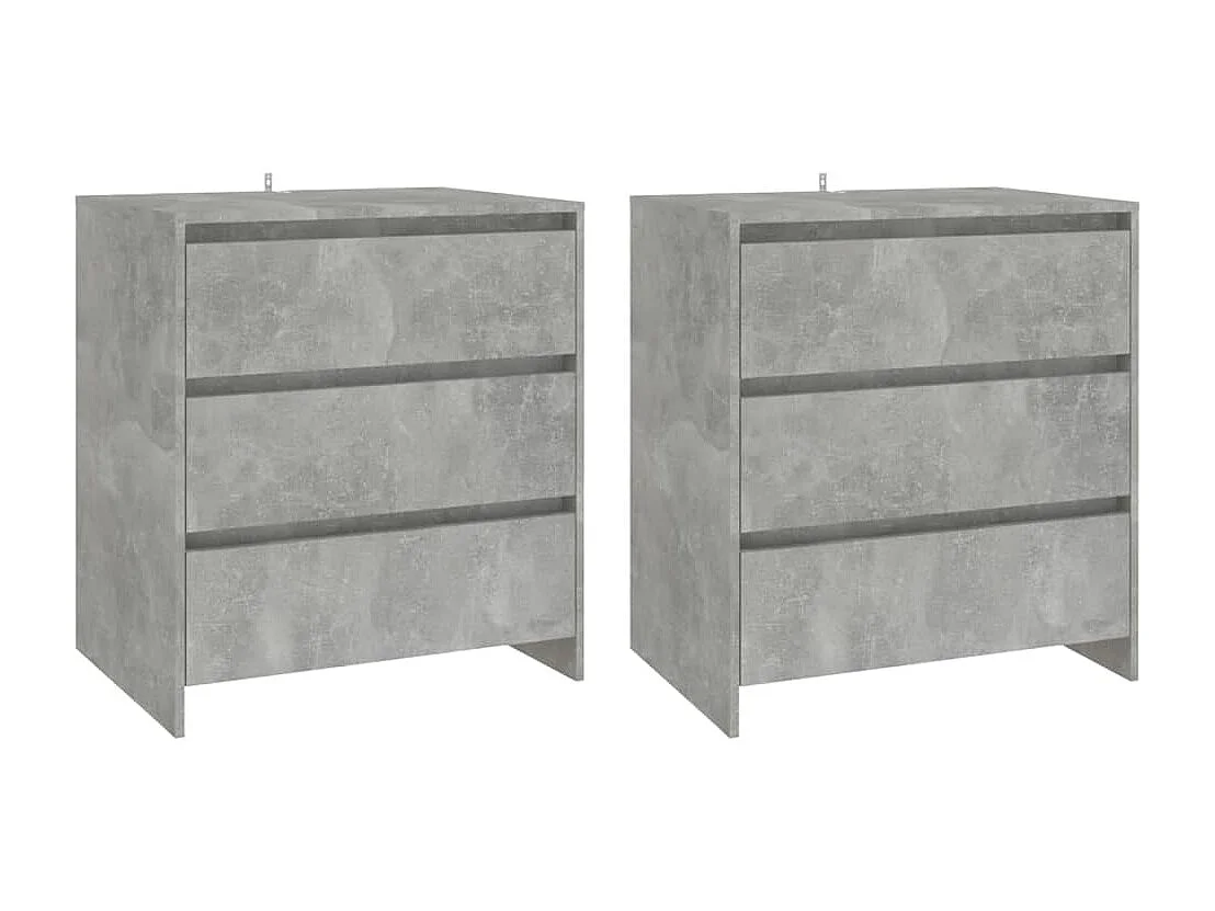 Buffet | Commode à tiroir | Meuble de rangements | Bahuts | Meuble de rangement 3 pcs Gris béton Bois d'ingénierie