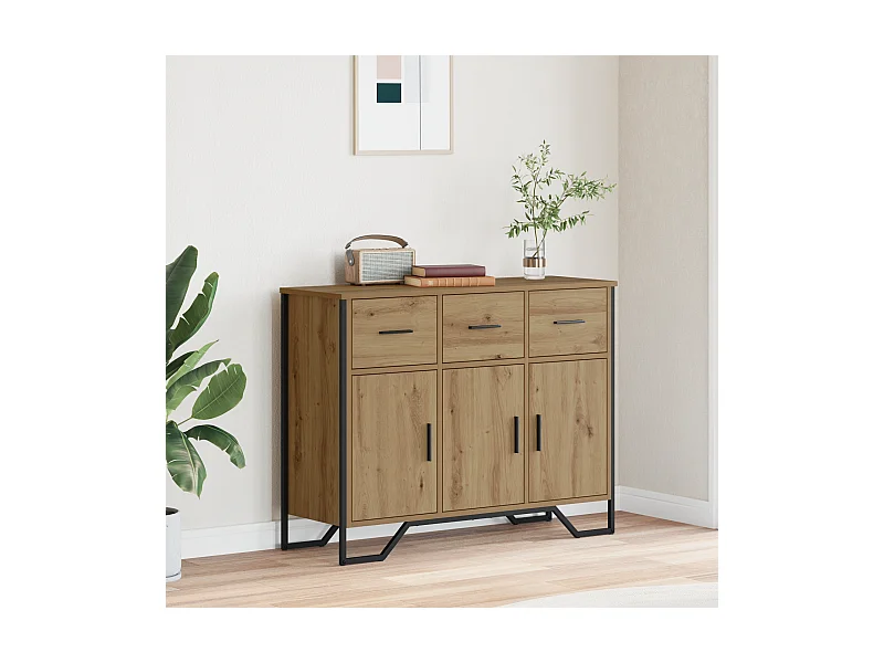 Credenza | Buffet | Armadio in Rovere Artisan 97x32.5x74.5 cm Legno Ingegnerizzato