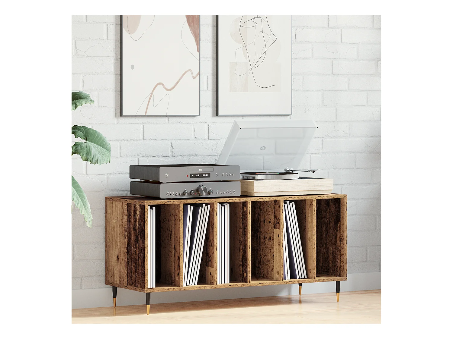 Credenza | Buffet | Armadio per dischi in legno vecchio 100x38x48 cm in legno ingegnerizzato