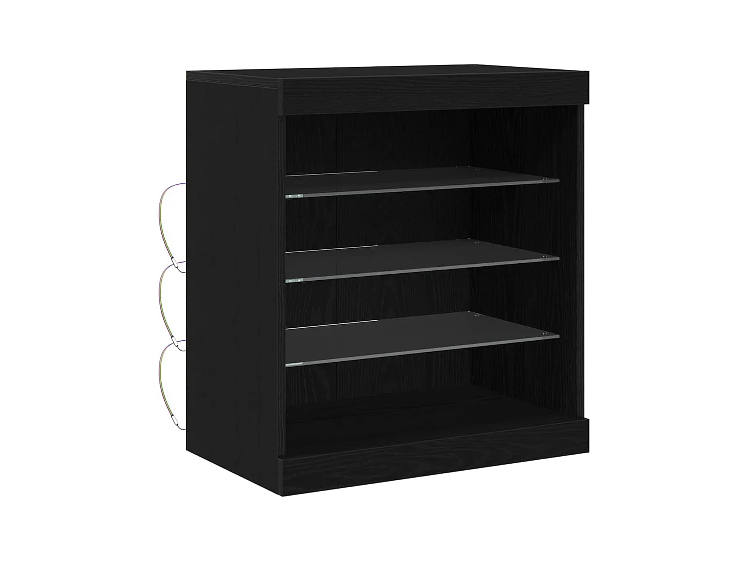 Sideboard | Credenza | Armadio con luci LED in rovere nero 60,5x37x67 cm