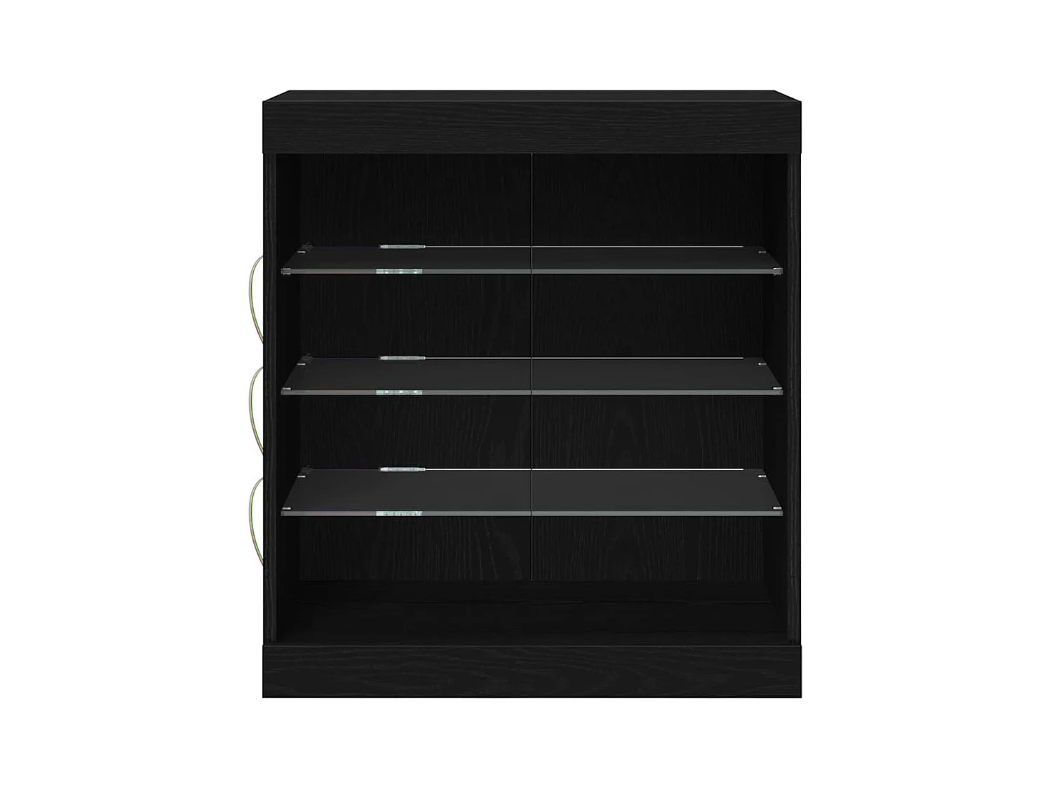 Sideboard | Credenza | Armadio con luci LED in rovere nero 60,5x37x67 cm