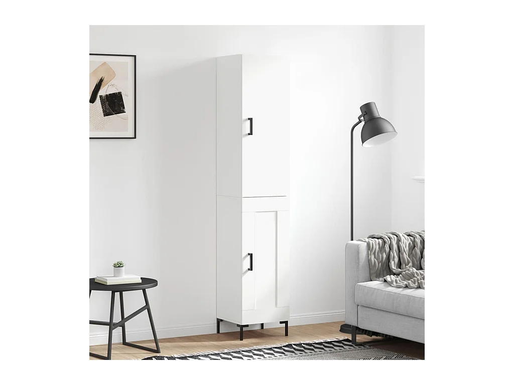 Buffet | Bahut | Meuble de rangement haut Blanc 34,5x34x180 cm Bois d'ingénierie