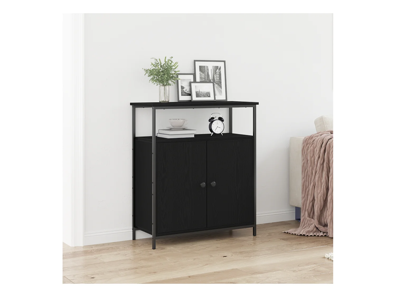 Credenza | Mobile | Armadio Black Oak 70x30x80 cm in Legno Ingegnerizzato