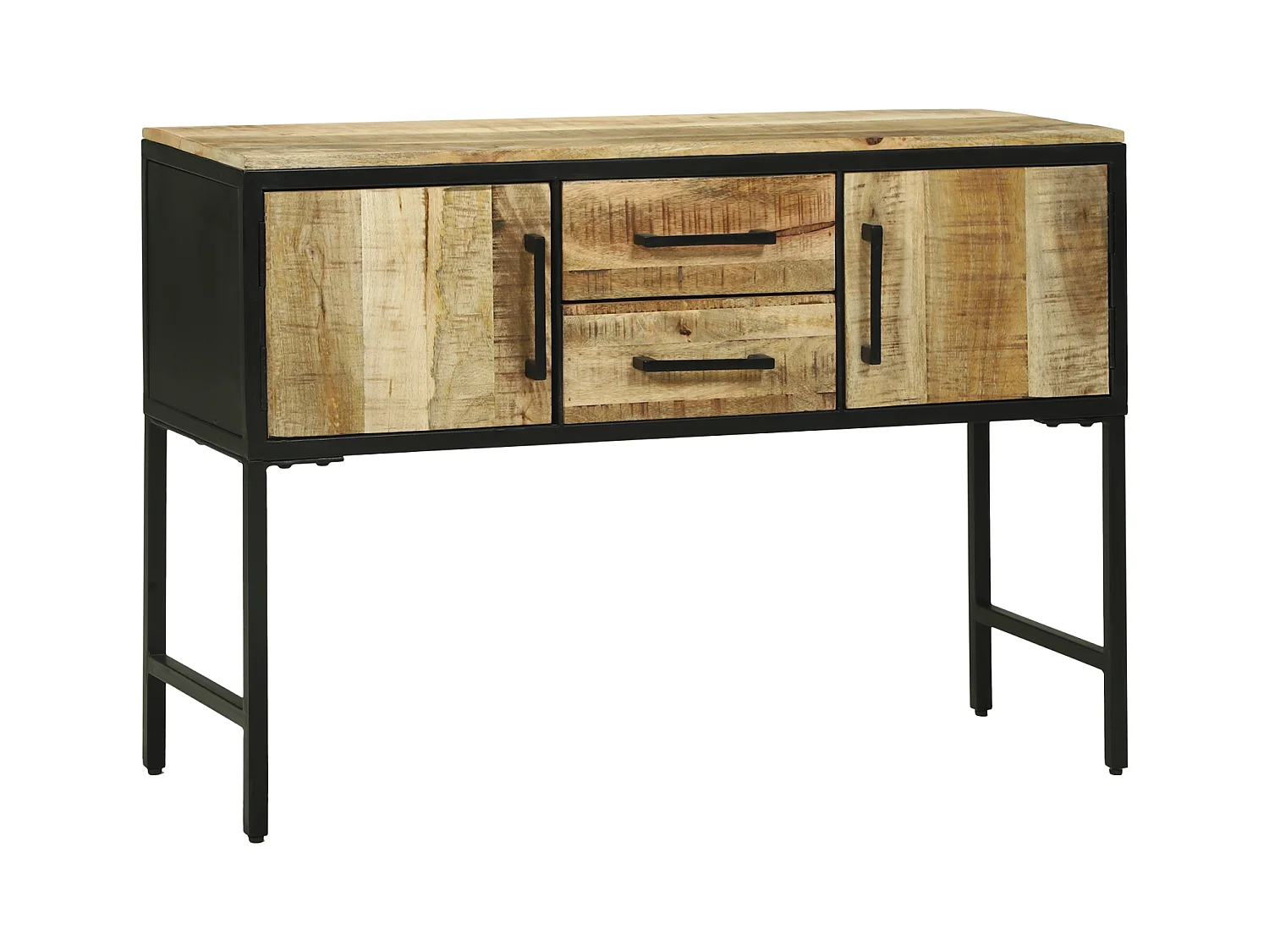 Credenza | Mobile | Armadio da soggiorno 100x35x70 cm in legno massello di mango grezzo