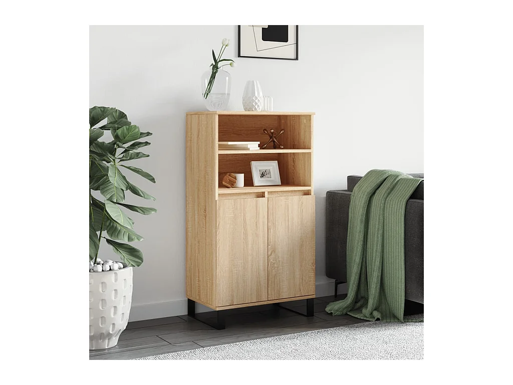 Buffet | Bahut | Meuble de rangement haut Chêne sonoma 60x36x110 cm Bois d'ingénierie