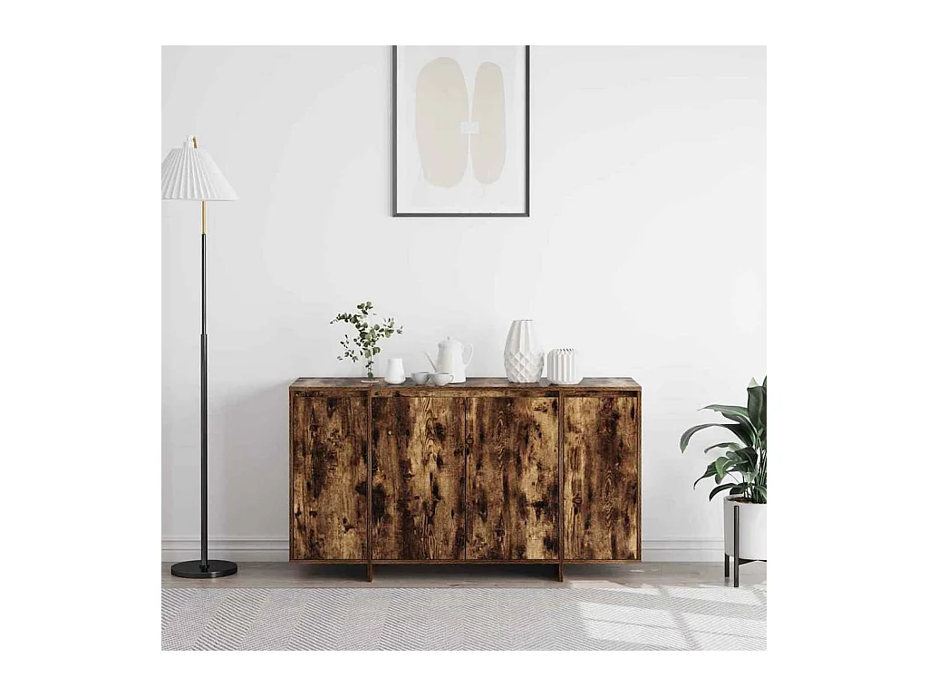 Buffet | Bahut | Meuble de rangement en Chêne Fumé Chêne Fumé Bois 135 x 41 x 75 cm Rangement