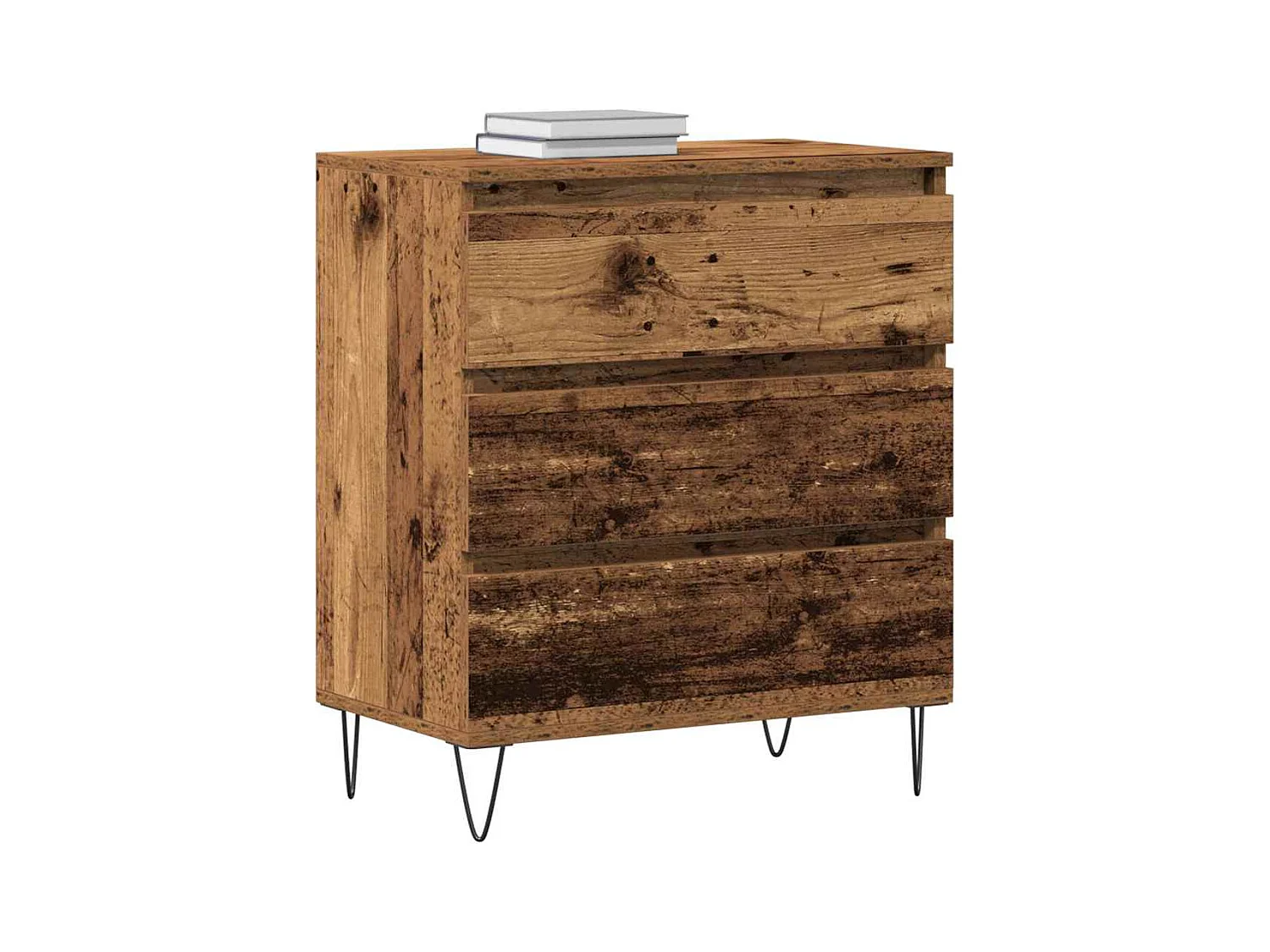 Buffet | Commode à tiroir | Meuble de rangement avec tiroirs en bois ancien 60x35x70 cm en bois d'ingénierie