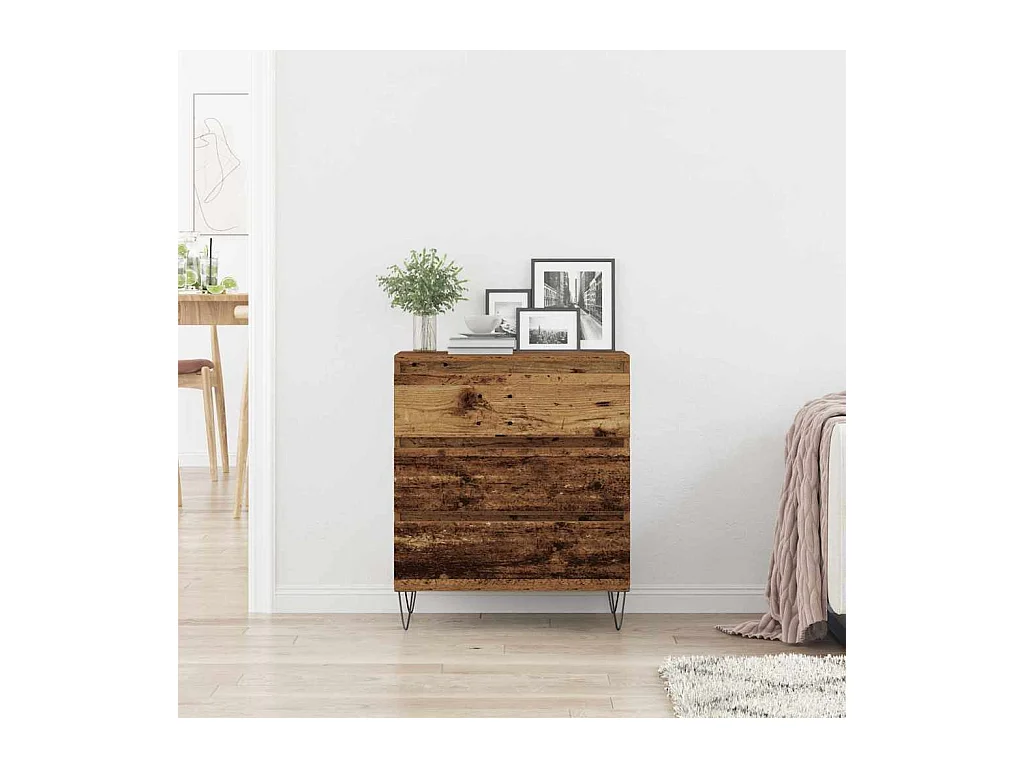 Buffet | Commode à tiroir | Meuble de rangement avec tiroirs en bois ancien 60x35x70 cm en bois d'ingénierie