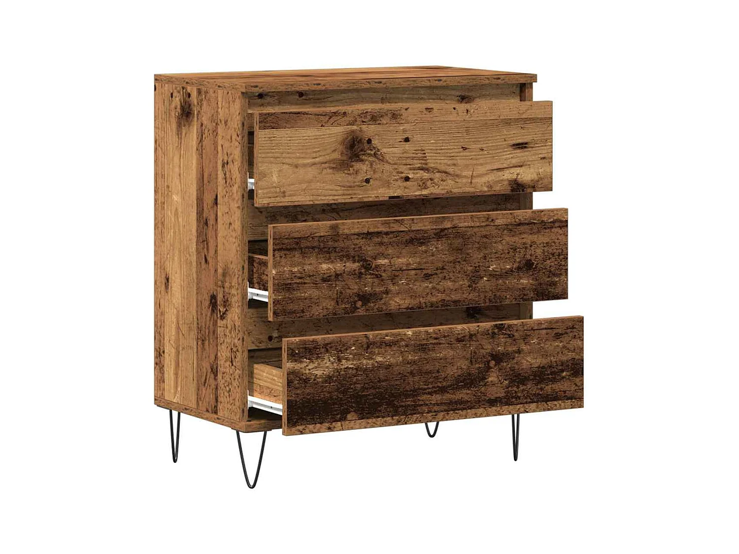 Buffet | Commode à tiroir | Meuble de rangement avec tiroirs en bois ancien 60x35x70 cm en bois d'ingénierie
