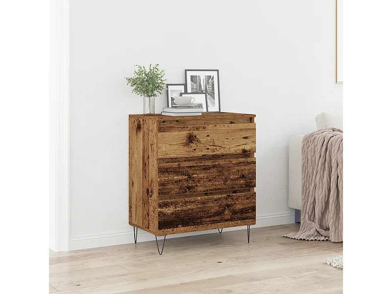 Buffet | Commode à tiroir | Meuble de rangement avec tiroirs en bois ancien 60x35x70 cm en bois d'ingénierie