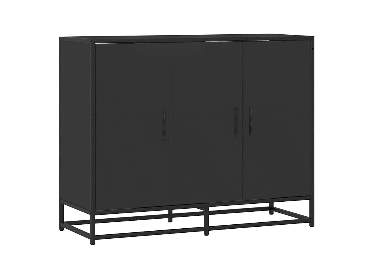 Credenza | Buffet | Armadio Nera 94x35x76 cm in Legno Multistrato