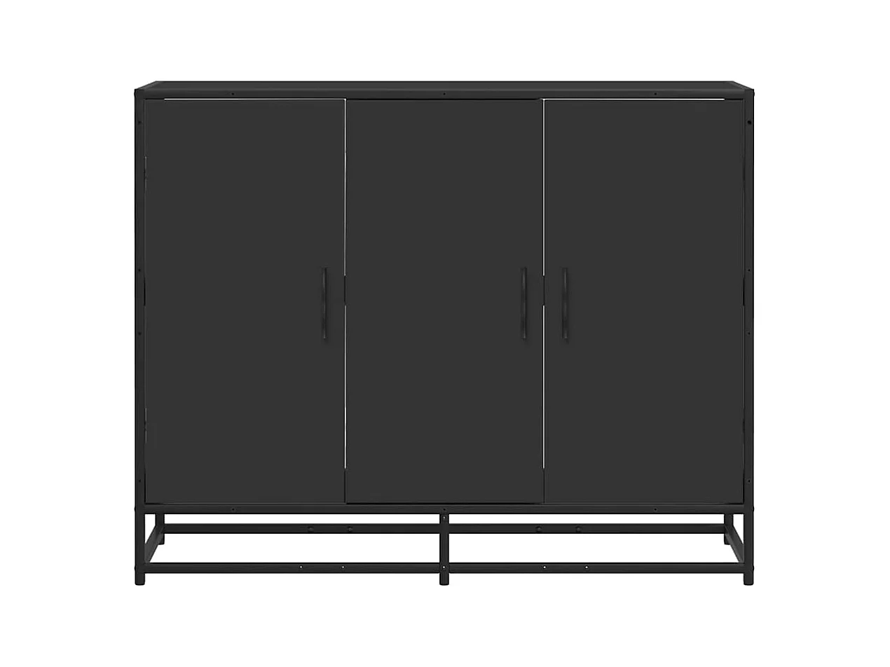 Credenza | Buffet | Armadio Nera 94x35x76 cm in Legno Multistrato