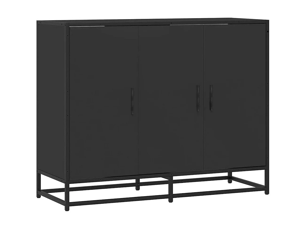 Buffet | Bahut | Meuble de rangement noir 94x35x76 cm bois d’ingénierie