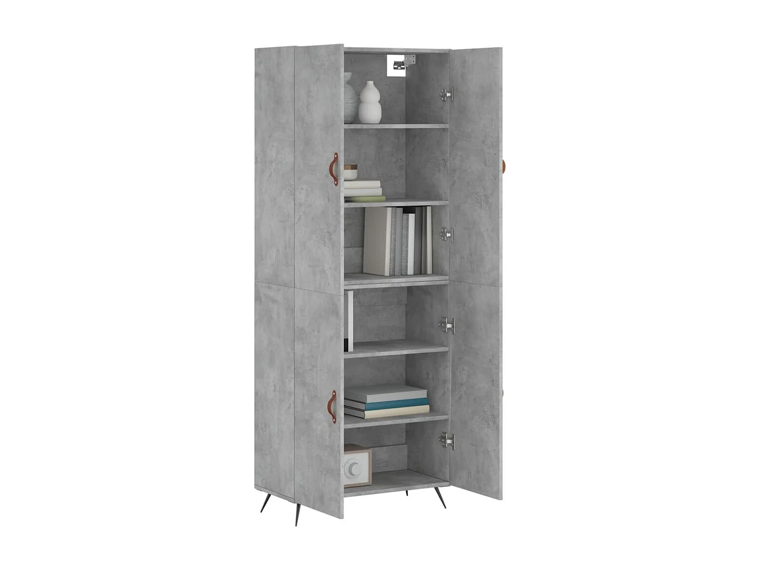 Credenza | Buffet | Armadio Grigio Cemento 69,5x34x180 cm in Legno Multistrato