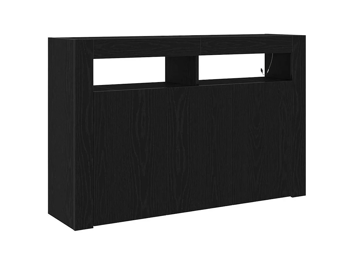 Buffet | Bahut | Meuble de rangement Chêne noir Bois aggloméré 116 x 30 x 75 cm Buffet | Bahut | Meuble de rangement moderne