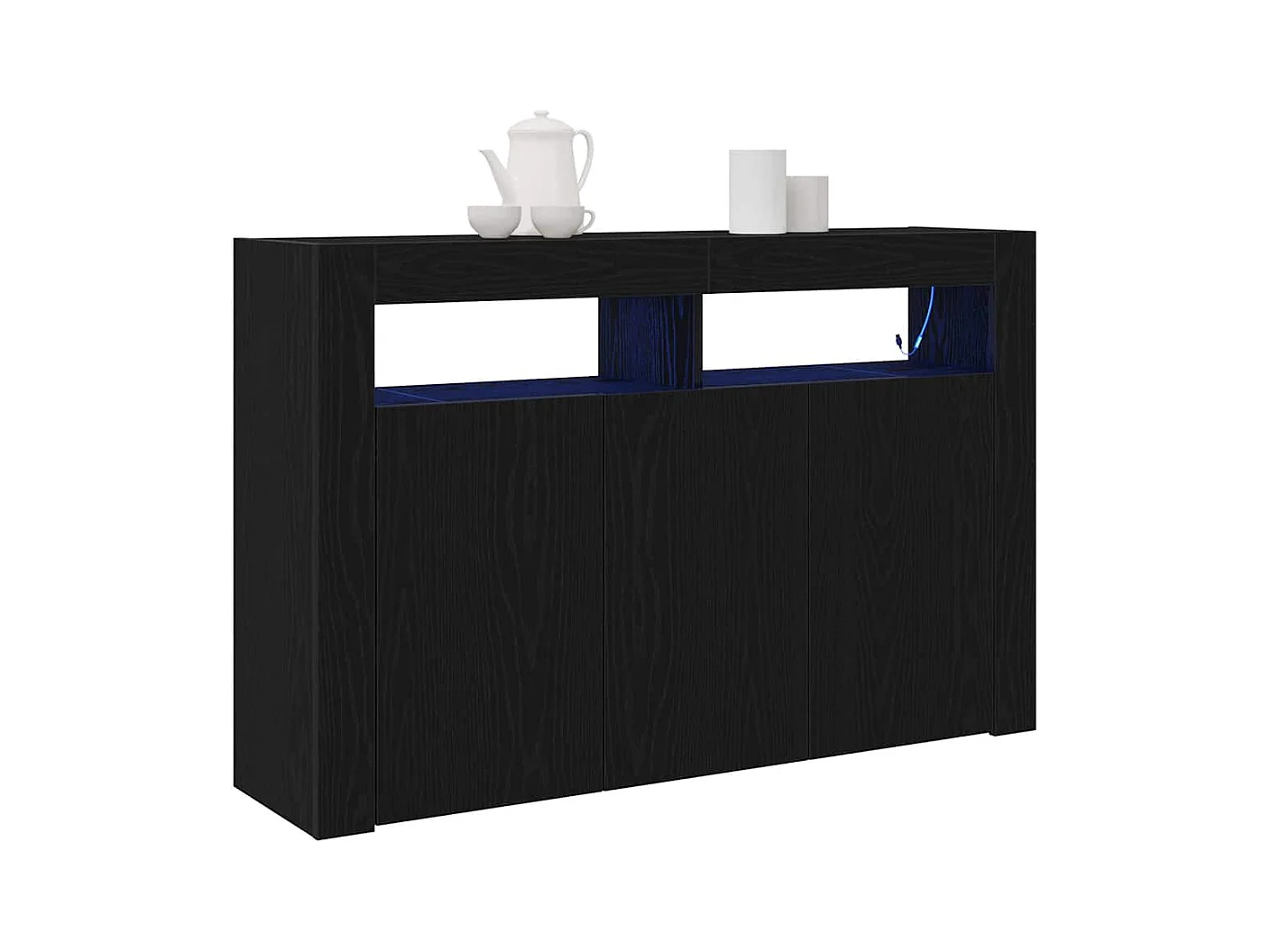 Buffet | Bahut | Meuble de rangement Chêne noir Bois aggloméré 116 x 30 x 75 cm Buffet | Bahut | Meuble de rangement moderne