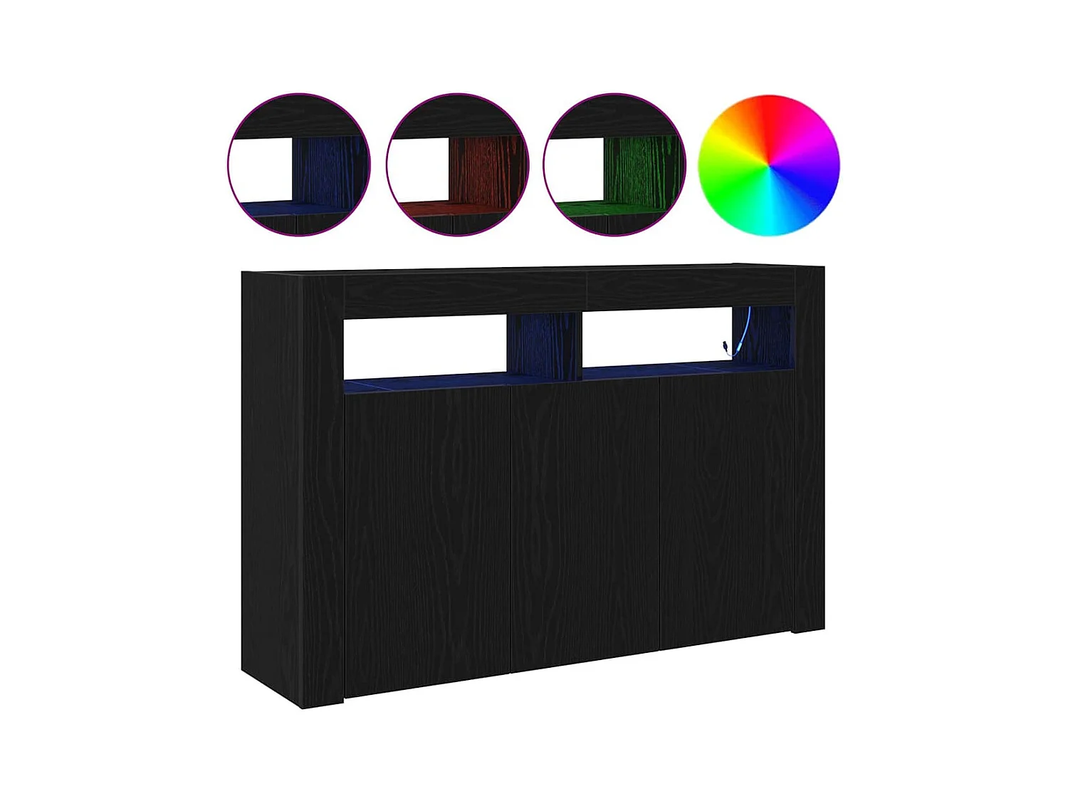 Buffet | Bahut | Meuble de rangement Chêne noir Bois aggloméré 116 x 30 x 75 cm Buffet | Bahut | Meuble de rangement moderne