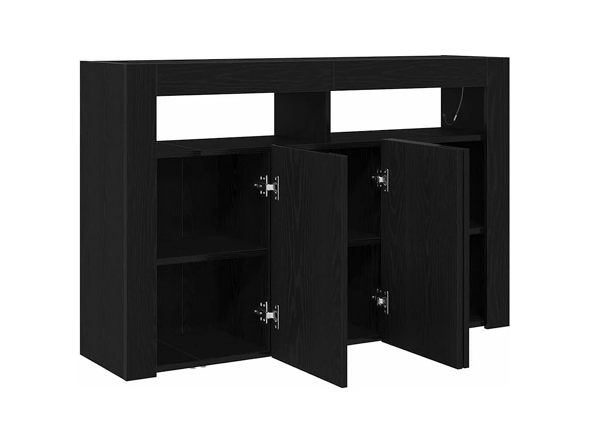 Buffet | Bahut | Meuble de rangement Chêne noir Bois aggloméré 116 x 30 x 75 cm Buffet | Bahut | Meuble de rangement moderne