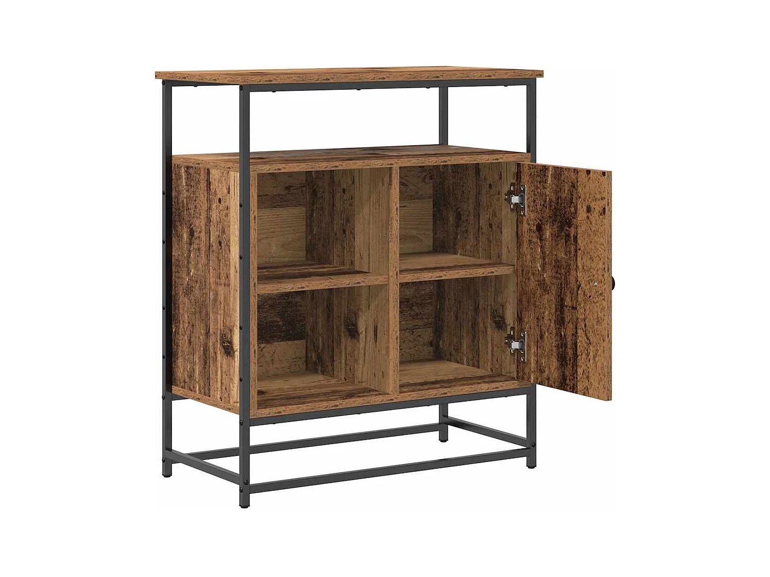 Credenza | Buffet | Armadio In Legno Invecchiato 69x35x80 cm Legno Ingegnerizzato e Acciaio