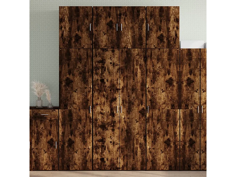 Credenza | Buffet | Armadio Rovere Fumo 80x42,5x249 cm in Legno Multistrato