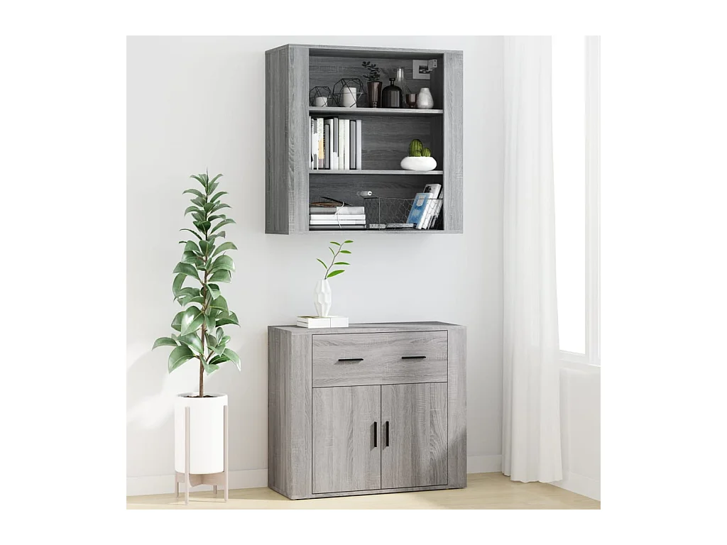 Credenza | Buffet | Armadio Grigio Sonoma in Legno Multistrato