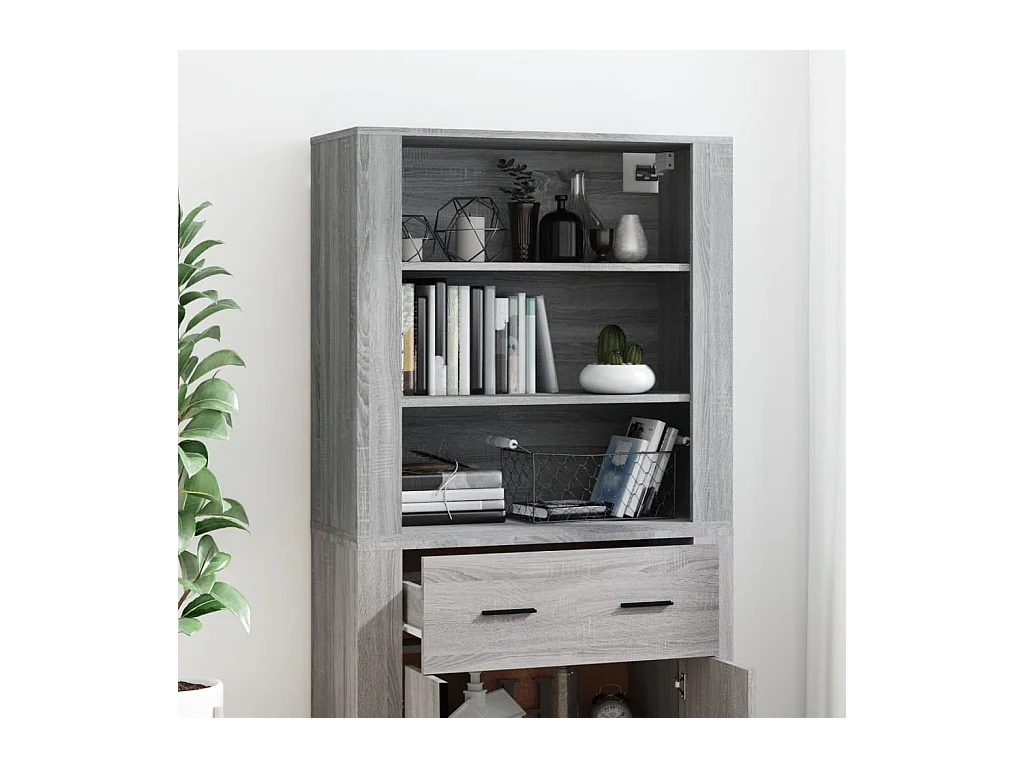 Credenza | Buffet | Armadio Grigio Sonoma in Legno Multistrato