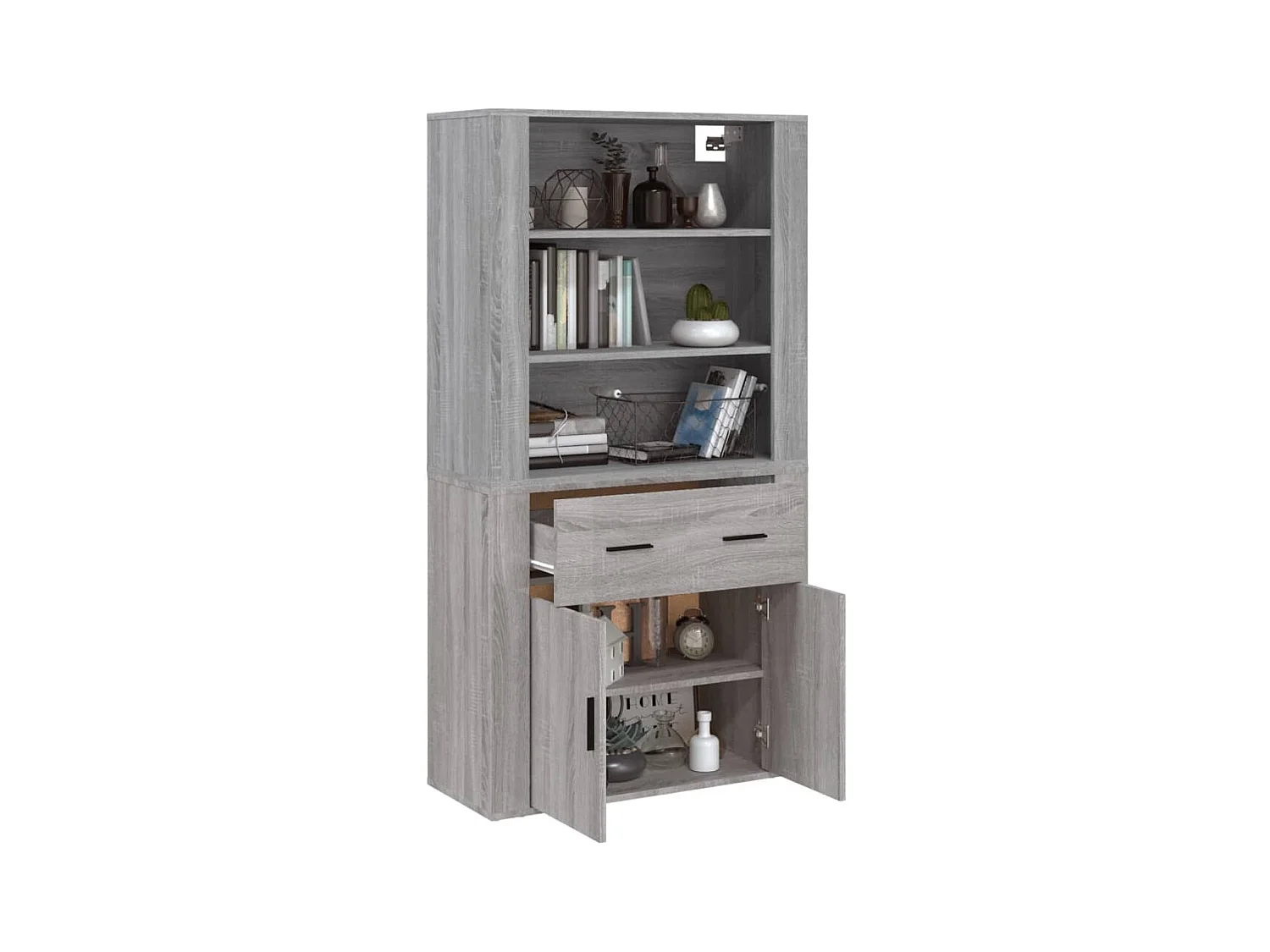 Credenza | Buffet | Armadio Grigio Sonoma in Legno Multistrato